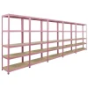 BERLINLODGE Mega Deal 5x Wohnregal PINK LADY HxBxT 180x90x40cm Fachlast 175kg 5 Ebenen Pink Bücherregal Standregal Büroregal