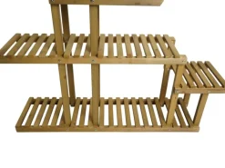 BERLINLODGE Pflanzregal HxBxT 95x105x25cm 5 Ablagen Outdoor Tanne Holz Blumentreppe Standregal Regal Blumenständer