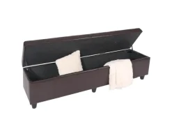 New BERLINLODGE Sitzbank Mit Aufbewahrung Lars XXL 45x180x45cm Leder & Kunstleder Weiß