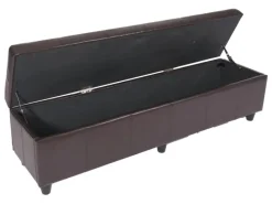 New BERLINLODGE Sitzbank Mit Aufbewahrung Lars XXL 45x180x45cm Leder & Kunstleder Weiß