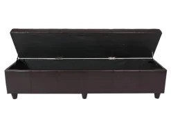 New BERLINLODGE Sitzbank Mit Aufbewahrung Lars XXL 45x180x45cm Leder & Kunstleder Weiß