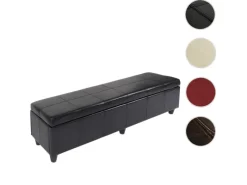 New BERLINLODGE Sitzbank Mit Aufbewahrung Lars XXL 45x180x45cm Leder & Kunstleder Weiß