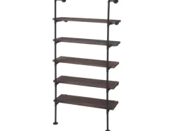 BERLINLODGE Standregal HxBxT 165x80x28cm Industriedesign Holz Metall Wohnregal Bücherregal Ablageregal