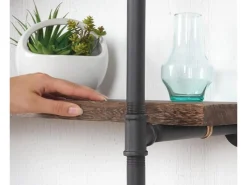 BERLINLODGE Standregal HxBxT 165x80x28cm Industriedesign Holz Metall Wohnregal Bücherregal Ablageregal