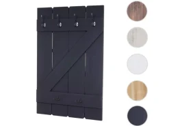 Online BERLINLODGE Wandgarderobe 91x60x10cm 6 Haken Shabby Braun