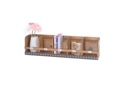 Outlet BERLINLODGE Wandregal HxBxT 71x18x16cm Tanne Holz Massiv Vintage Shabby-Look Hängeregal Regal