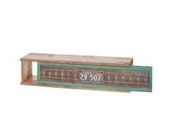 Discount BERLINLODGE Wandregal HxBxT 65x16x13cm Tanne Holz Massiv Vintage Patchwork Hängeregal Regal