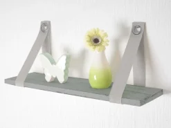 Discount BERLINLODGE Wandregal HxBxT 21x50x13cm Hängeregal Regal Shabby-Look Vintage Grau