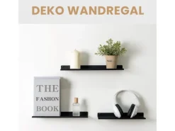 BERLINLODGE Wandregal Metall 3er Set Matte Schwarz Schweberegal Wandboards Bücherregal 3-Teiliges Hängeregal Wanddeko