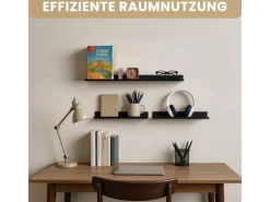 BERLINLODGE Wandregal Metall 3er Set Matte Schwarz Schweberegal Wandboards Bücherregal 3-Teiliges Hängeregal Wanddeko