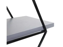 Best BERLINLODGE Wandregal Rautenförmig HxBxT 60x55x12cm Industriedesign Echtholz -Blau Hängeregal Regal Grau