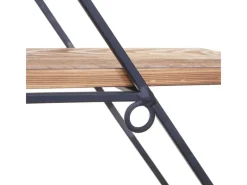 Outlet BERLINLODGE Wandregal Rautenförmig HxBxT 60x55x12cm Industriedesign Echtholz Hängeregal Regal Braun