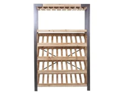 Discount BERLINLODGE Weinregal Für 40 Flaschen Zubehör Und Gläser HxBxT 189x114x39cm Massivholz Flaschenregal Flaschenhalter Barschrank Weinständer