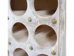 BERLINLODGE Weinregal Mit Schublade Flaschenregal 20 Flaschen HxBxT 76x48x31cm Shabby-Look Vintage