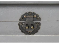 Best BERLINLODGE Weinregal Mit Schublade Und Truhe Flaschenregal Für 20 Flaschen HxBxT 94x48x31cm Shabby-Look Vintage Grau