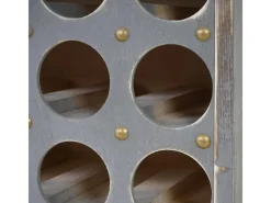 Best BERLINLODGE Weinregal Mit Schublade Und Truhe Flaschenregal Für 20 Flaschen HxBxT 94x48x31cm Shabby-Look Vintage Grau