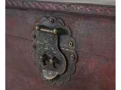 BERLINLODGE Weinregal Mit Schublade Und Truhe Flaschenregal Für 20 Flaschen HxBxT 94x46x38cm Kolonialstil Rot/Braun