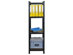 Clearance BERLINLODGE Wohnregal Ragnar HxBxT 150x45x45cm Fachlast 100kg Vintagebraun-Schwarz Bücherregal Standregal Büroregal