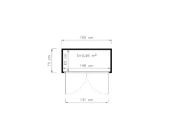 Bertilo Gartenschrank HPL Sideboard 155 cm x 75 cm x 116 cm Grau FSC®
