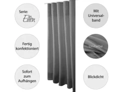 Best Bestgoodies Dekoschal Ellen Universalband Blickdicht 2er Pack 140 cm x 245 cm Anthrazit