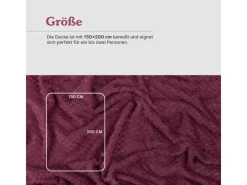 Hot Bestgoodies Kuscheldecke 150 x 200 cm Cashmere Soft Touch Popcorn Weinrot