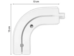 Discount Bestlivings 180 cm Innenlaufschiene 1 Läufig & 2er Set Rundbogen / 2 x 90 cm