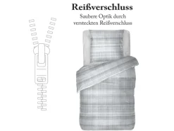 Bestlivings Bettwäsche Renforce 80 x 80 cm & 135 x 200 cm ZickZack Grau