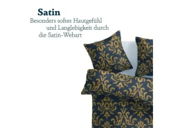 Outlet Bestlivings Bettwäsche Satin 80 x 80 cm & 135 x 200 cm Ornament Anthrazit & Orange