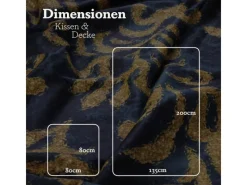 Outlet Bestlivings Bettwäsche Satin 80 x 80 cm & 135 x 200 cm Ornament Anthrazit & Orange