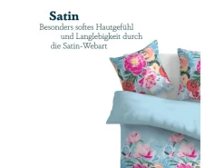 Online Bestlivings Bettwäsche Satin 80 x 80 cm & 135 x 200 cm Frühjahresblumen Blau