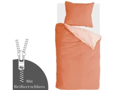 Bestlivings Bettwäsche-Set 135 x 200 cm Side Way Terracotta&White