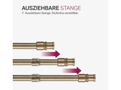 Bestlivings Cafehausstangen Matt Gold 50 bis 75 cm