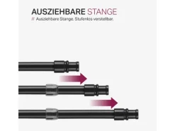 Bestlivings Cafehausstangen Schwarz 125 bis 225 cm