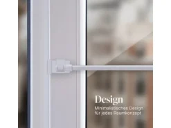 Bestlivings Cafehausstangen Weiß 125 bis 225 cm & Klemmträger