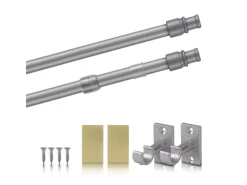 Bestlivings Cafehausstangen Matt Gold 50 bis 75 cm & Klemmträger