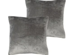Outlet Bestlivings Dekokissen Kuschel Kissenbezug mit Reißverschluss 45 x 45 cm 2er Pack Anthrazit