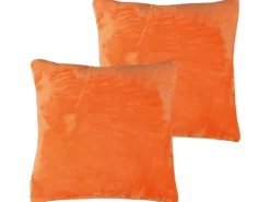 Bestlivings Dekokissen Kuschel Kissenbezug mit Reißverschluss 45 x 45 cm 2er Pack Orange