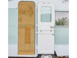 New Bestlivings Fadengardine Vorhang für Wohnwagen Gold Plus Gardinenstange 56 cm x 185 cm