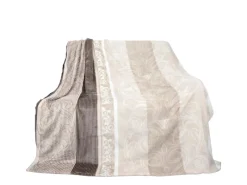 Outlet Bestlivings Flanell Kuscheldecke Soft Touch 130 x 170 Bella Casa Beige Ornament