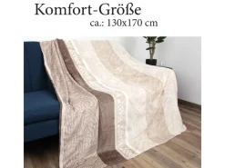 Outlet Bestlivings Flanell Kuscheldecke Soft Touch 130 x 170 Bella Casa Beige Ornament