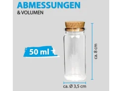 Bestlivings Fläschchen Glas mit Korken 50ml 12er Pack