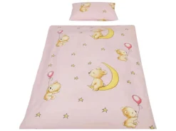 Bestlivings Kinder Bettwäsche 100 x 135 cm & 40 x 60 cm - Bärchen Rosa