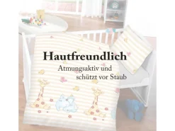 Bestlivings Kinder Bettwäsche 100 x 135 cm & 40 x 60 cm - Elefant & Giraffe