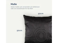 Outlet Bestlivings Kissenhülle Punkte 50 x 50 cm Schwarz