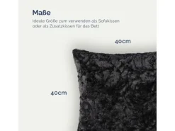 Discount Bestlivings Kissenhülle Rose Kuschel 40 x 40 cm Schwarz