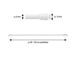 Bestlivings Klemmstange mit Schraubtechnik Weiß 80 bis 120 cm