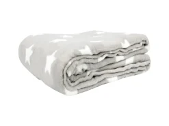 New Bestlivings Kuscheldecke Mit Sternen 180 x 220 cm Hellgrau