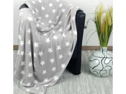 New Bestlivings Kuscheldecke Mit Sternen 180 x 220 cm Hellgrau