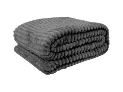 Bestlivings Kuscheldecke Jacquard Flanell 180 x 220 cm Anthrazit