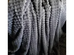 Bestlivings Kuscheldecke-Kissen Set Jacquard-Flannel Anthrazit 180 x 220 cm